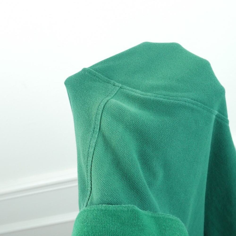 J Crew Oarsman Long Sleeve Polo Large FLAW Green Cotton Preppy Heritage Rugby - Picture 9 of 11